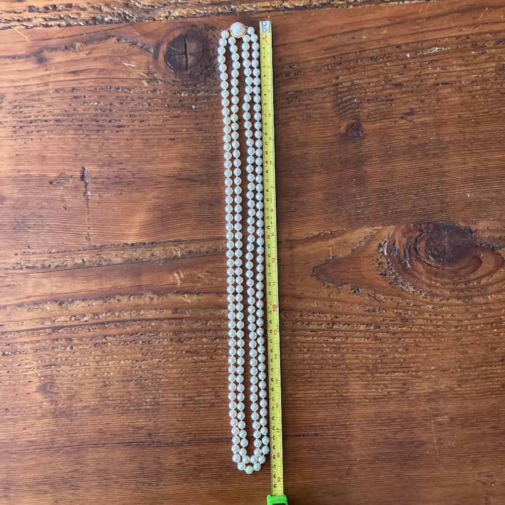 Vintage Marjorica Long Double Strand Faux Pearl Necklace - Picture 10 of 10